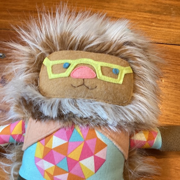 TEDDY BEAR REPUBLIC Fuzzy Retro Fabric Wool Teddy Bear Handmade Glasses - Picture 3 of 8